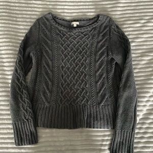 Gray Gap cable knit sweater